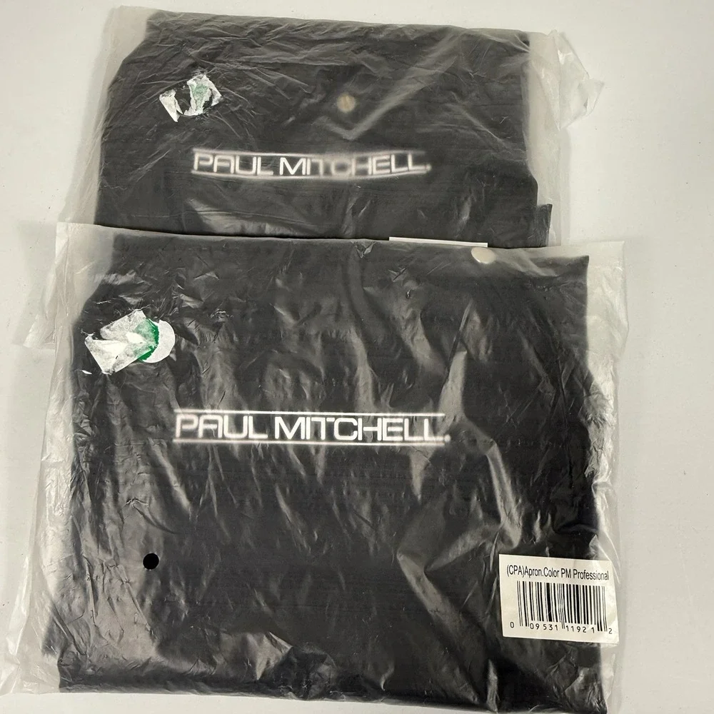 NEW 2 Pack PAUL MITCHELL Aprons Cutting Hairdresser NIP Black Professional